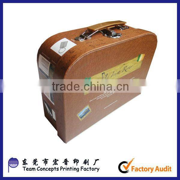 Custom paper tooling box suitcase box with lock and handle