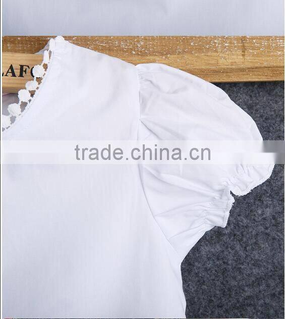 HOT 2016 New 2Pcs Baby Girls Lace T-Shirt Tops And Flower Pants Outfits Clothes