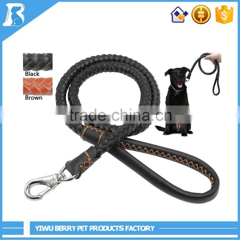 China Supplier High Quality Real Leather Braided Rope Dog Leash