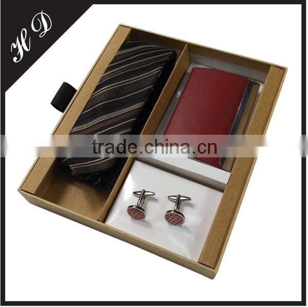 Tie Cufflink Pocket Square Set Gift Packing Box