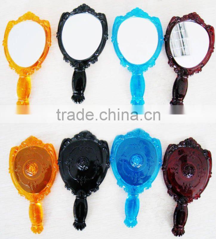 Classic plastic makeup hand mirror