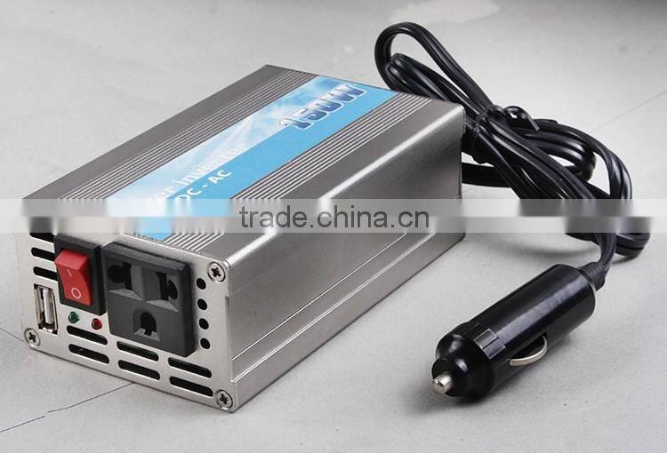 Universal socket !HYM-150W dc12v/24v to ac 115v/230v Modified Sine Wave OR Pure Sine Wave car power inverter with USB port
