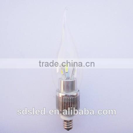 LED Candle bulb E12 3W LED Candle Bulb SMD5630 Cool White Silver candle lamp