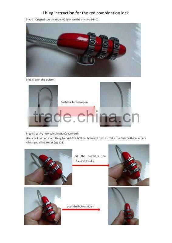 Cable luggage combination lock with a good discount