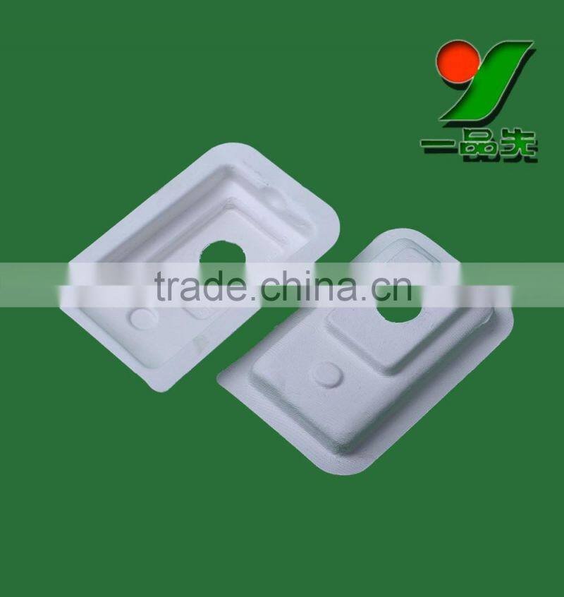 Customized White Bagasse Pulp Packaging Boxes / Biodegradable Fiber Molded Black Box Packaging