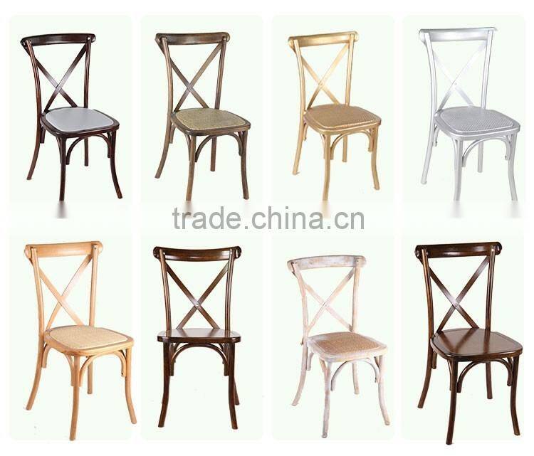 Gold Supplier Transparent Antique Finish Cross Back Chair Wooden Cross Back Chair