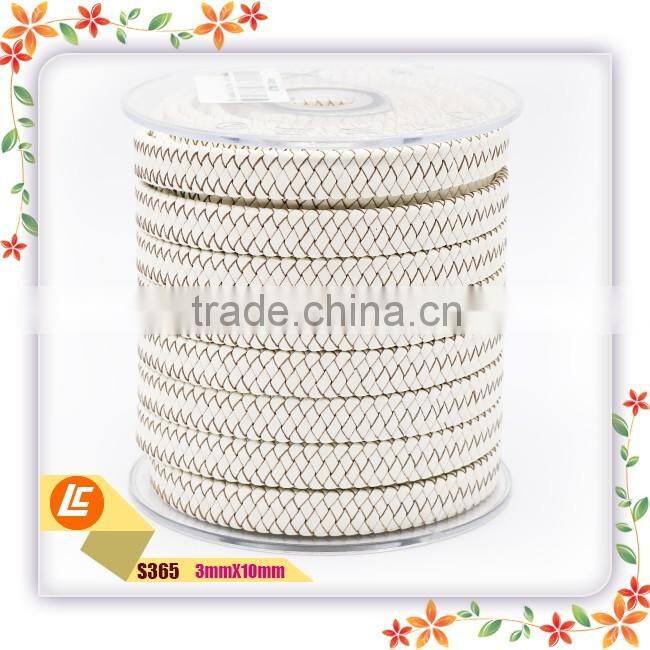 Wholesale red genuine fashion brand flat woven leather string