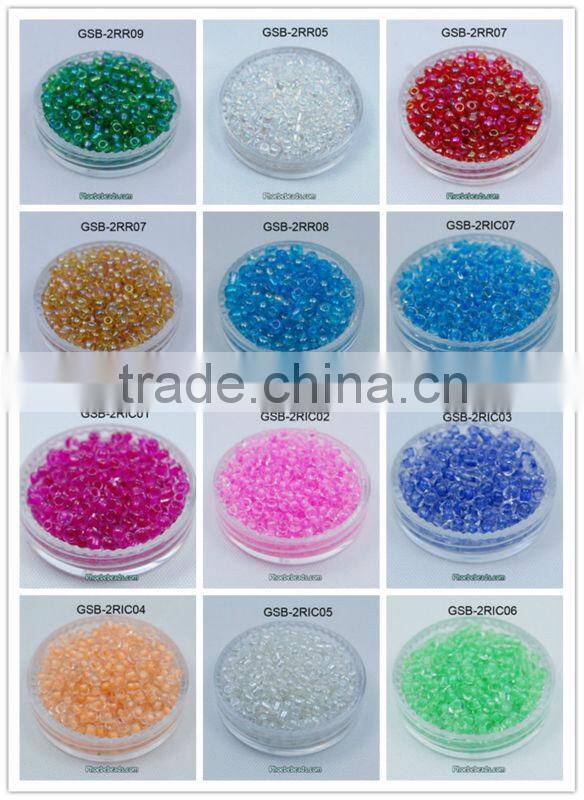 Wholesale Latest Popular Red Rainbow Glass Bugle Beads Trim In Bulk GSB-2RB03