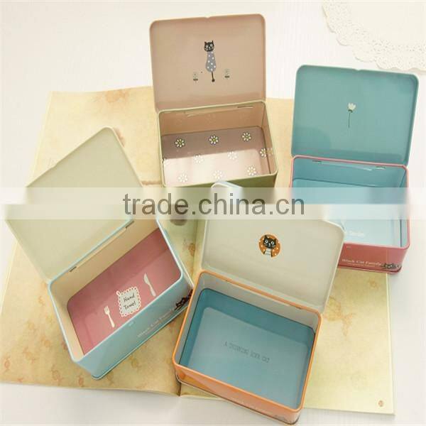 2015 chiness rectangular shaped metal postcard tin box