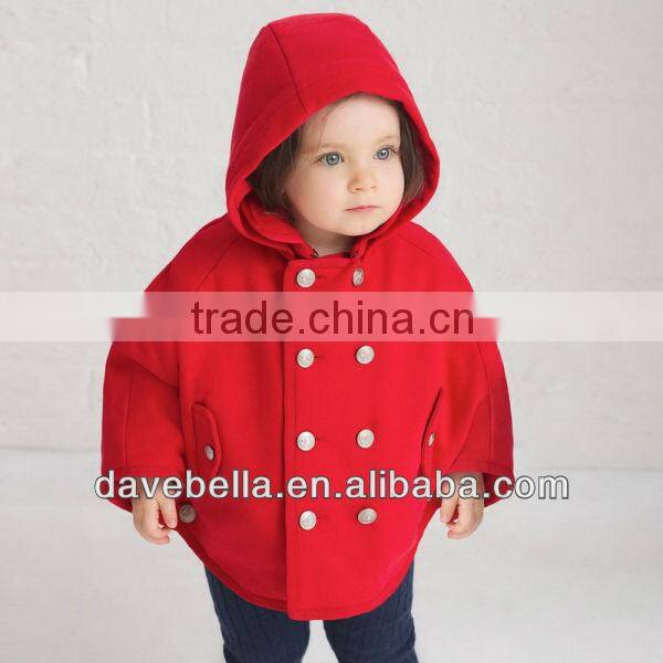 DB386 davebella autumn winter infant clothes toddler coat baby outwea cape mantle r baby cloak