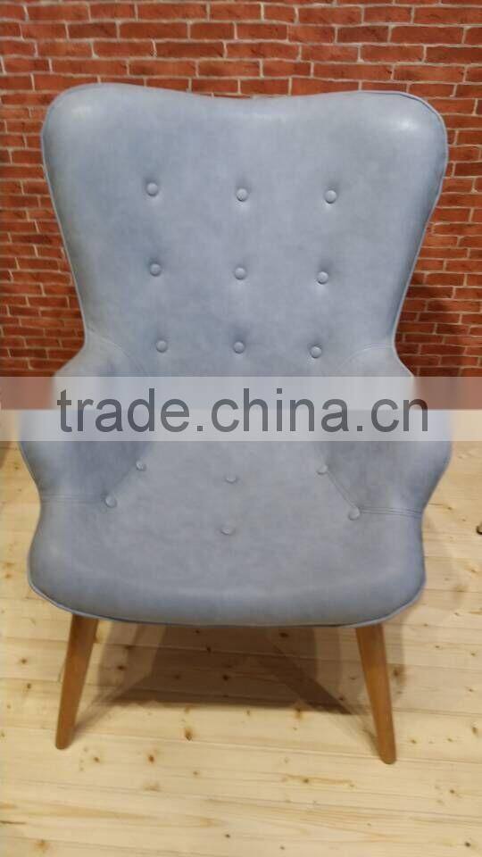 Nordic style design lounge chair wooden , seat upholstered in