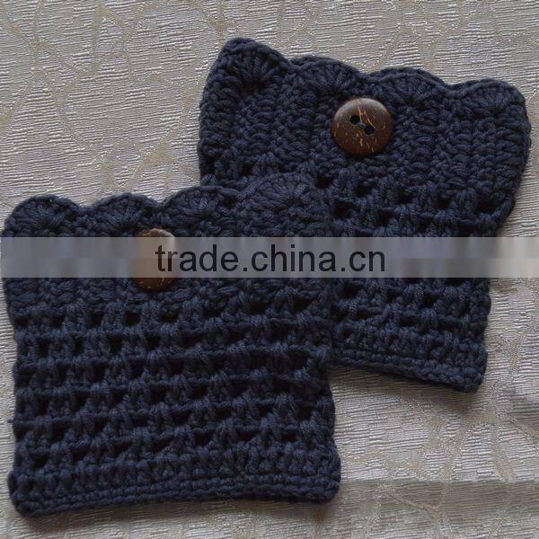varies colors hand knit women leg warmers with buttons