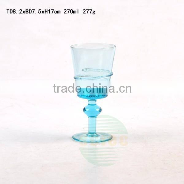 hot-selling unique glass goblet with different colors