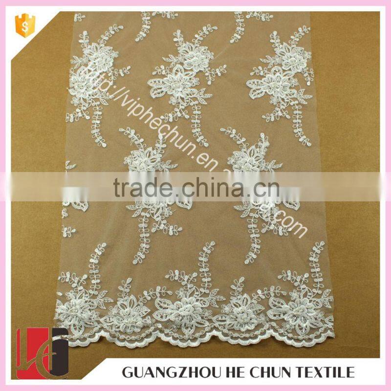 HC-5604-1 Hechun Factory 3d Tulle Embroidered Sample Bridal Lace Fabric