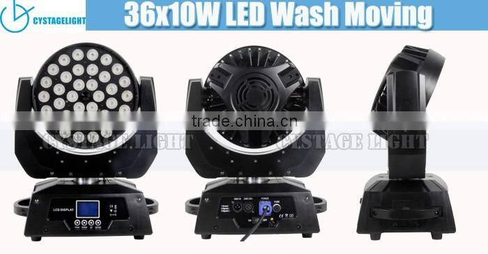 Quad RGBW 4 IN 1 36x10w Wash LED Moving Head Zoom