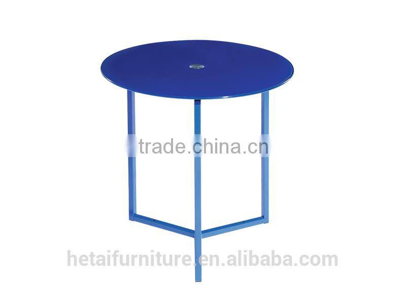 Small round glass coffee table, modern coffee shop small table