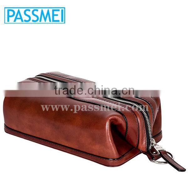 Travel Kit Men's Genuine Leather Wash Bag, Travel Accessories Toilet Bag for Men