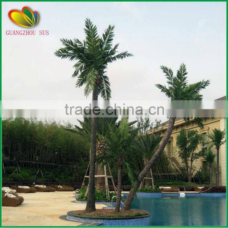 Outdoor decor artificial coconut tree outside fiberglass artificial coconut tree
