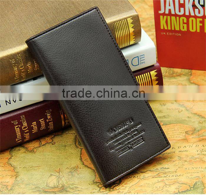 China direct male leather purse men long PU hand wallet