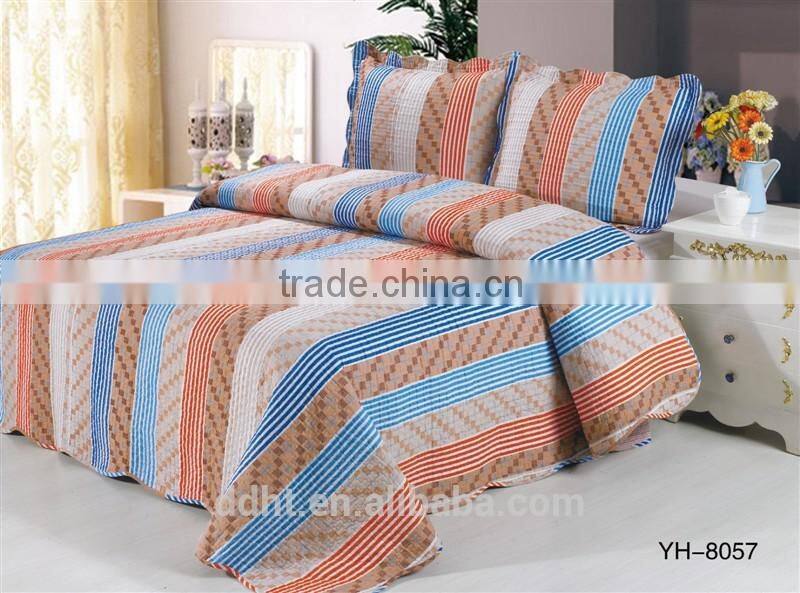 Blue Red White Lines Patchwork Bedding Sets / Patchwork Quilts