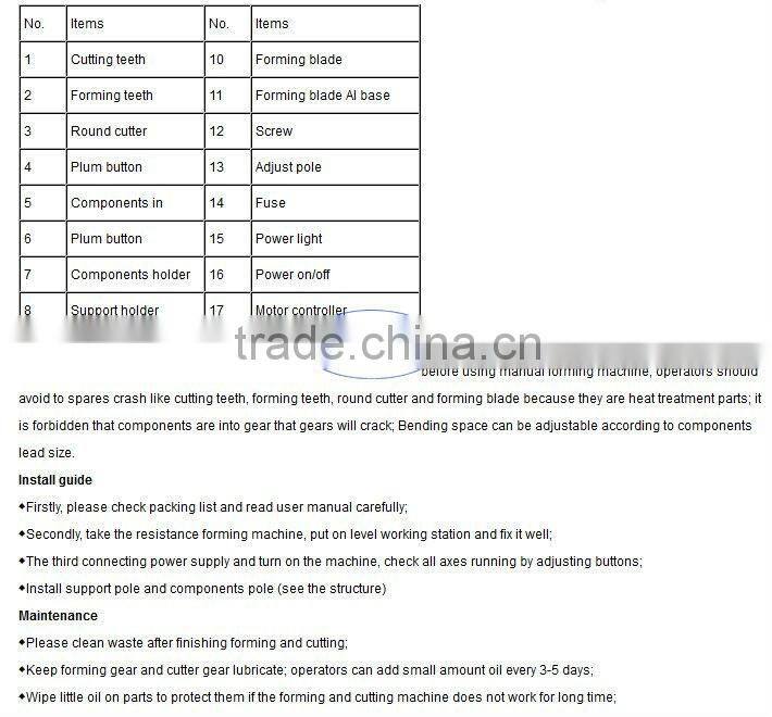 Automatic Scattered and Tape resistance Forming Machine is used to forming of tapes/bulk resistors, diodes, and other axial D400