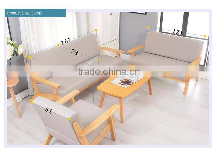 Simple Oak Sofa with Single Double & Three Seats