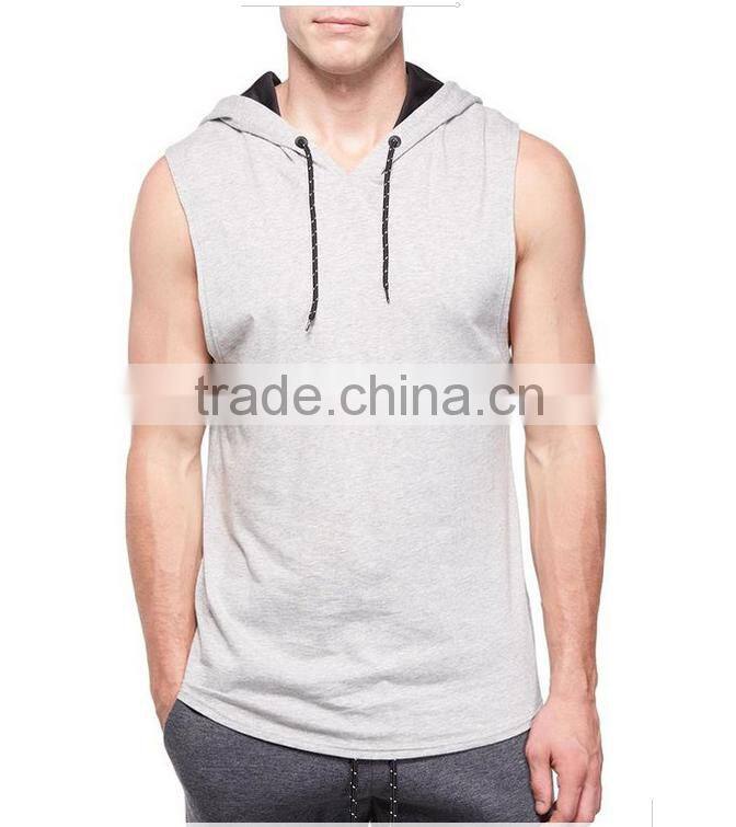 Custom Fashion Mens Sleeveless Pullover Hoody Wholesale Blank Sleeveless Hoodies