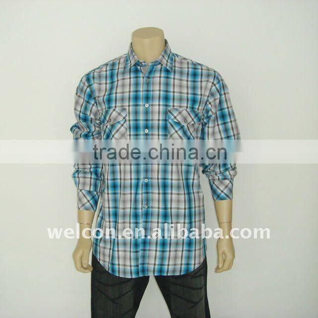 Chinese factory processing ODM OEM 100% cotton casual long sleeve popular check shirt