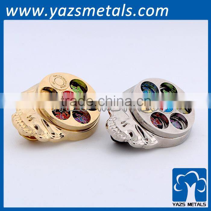 Manufacturer custom gold silver glitter metal dual layer spin coin