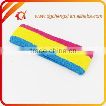 2016 Striped Cotton Terry Cloth Moisture Wicking Head wristband