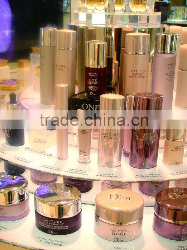 Clear acrylic cosmetic display