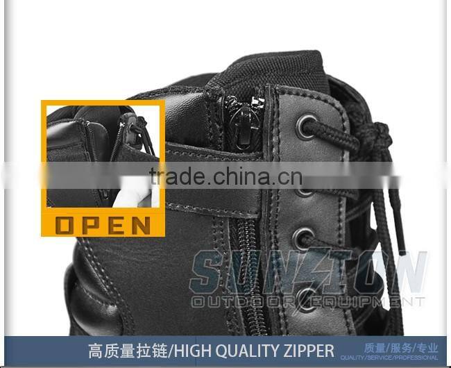 Tactical Boots Featuring Fanscinate design using waterproof nylon and cowhide leather.