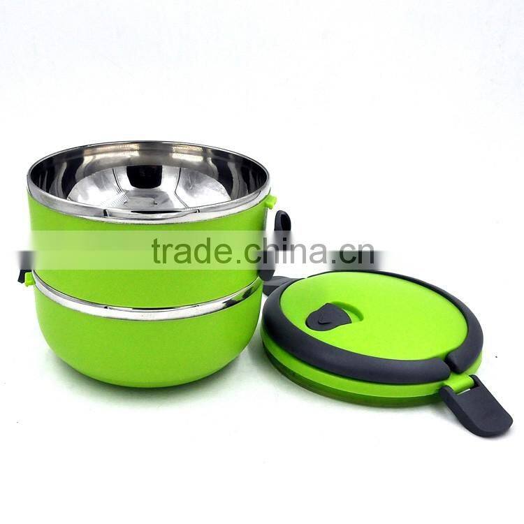 2016 Top qualitiy portable lunch metal plastic box food container with lock