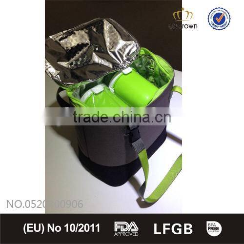 Kids canvas cooler bag with YKK metal zip