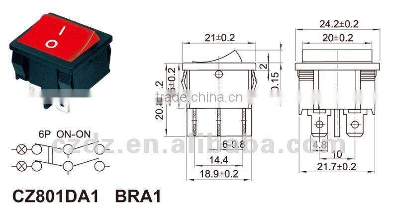 medical equipment switch/*-a/s*-minature panel mout rocker switch chzjcz1/*-/*- a*-/