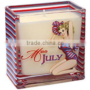 Art scented candles in glass jar as gifts