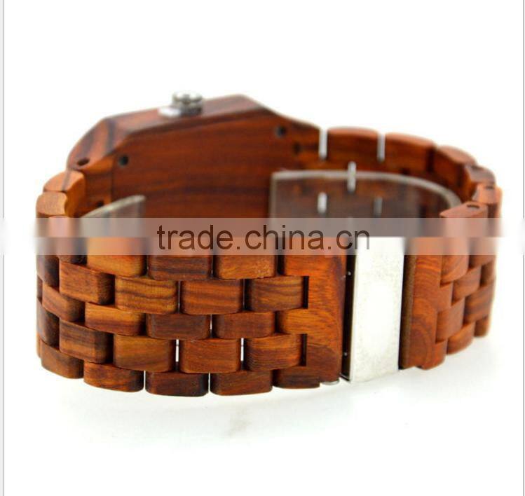 Fashion wood wrist watch with custom logo red sandalwood