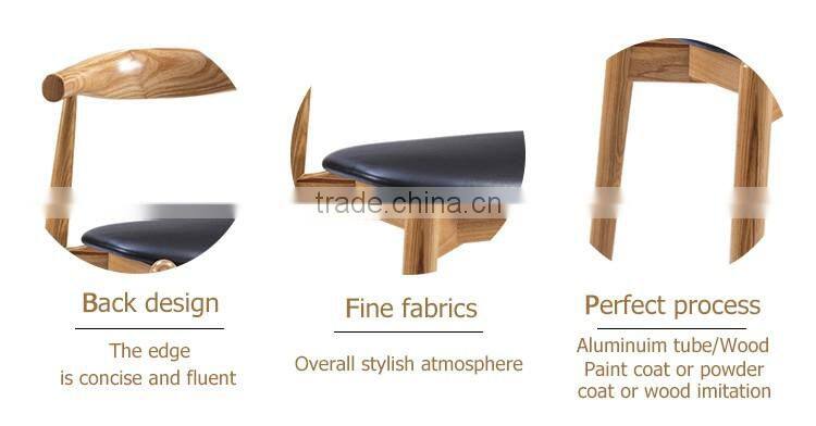 Commercial furniture modern appearance solid wood design dine chair with leather seat