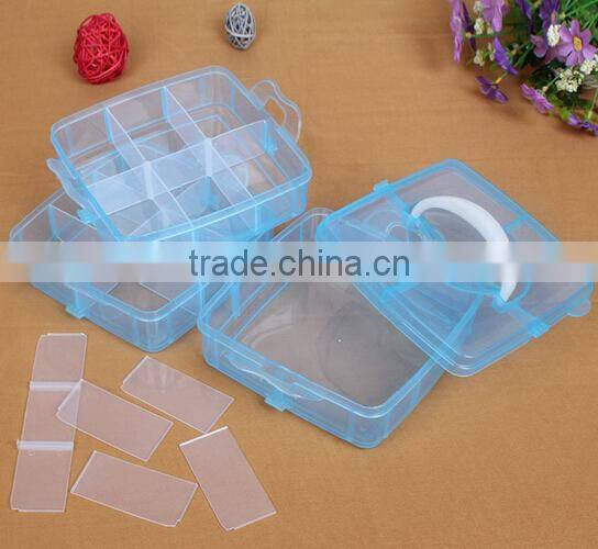 27.6X16.5X5.6cm In Stock Rectangle Useful 15 Grid Plastic Adjustable Jewelry Organizer Box Storage Container Case