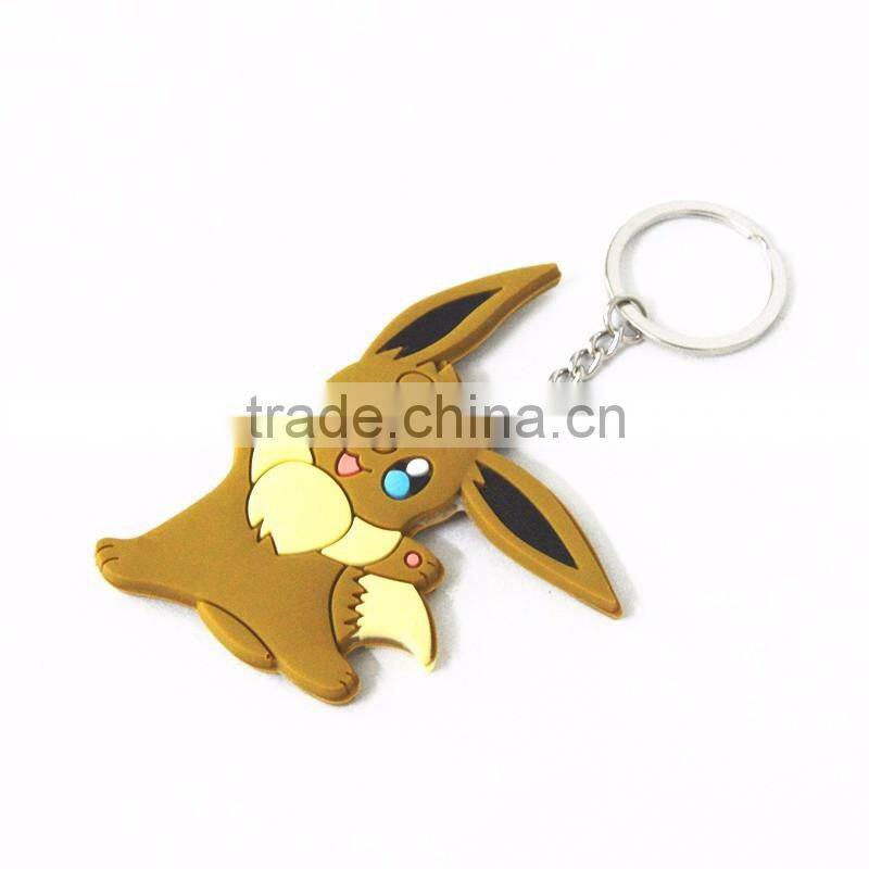 Cartoon Shaped Customized Wholesale Soft PVC 2d Keychain
