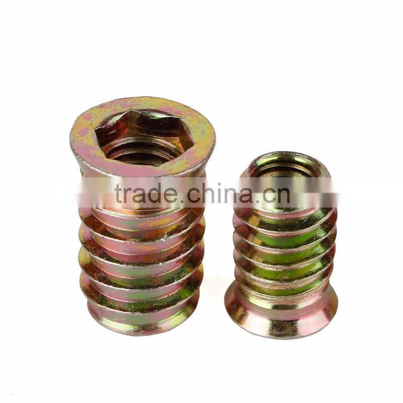 Odm good quality zinc alloy colorful furniture wood insert nut