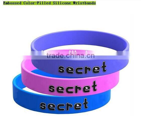 custom logo cheap silicone fluorescent bracelet
