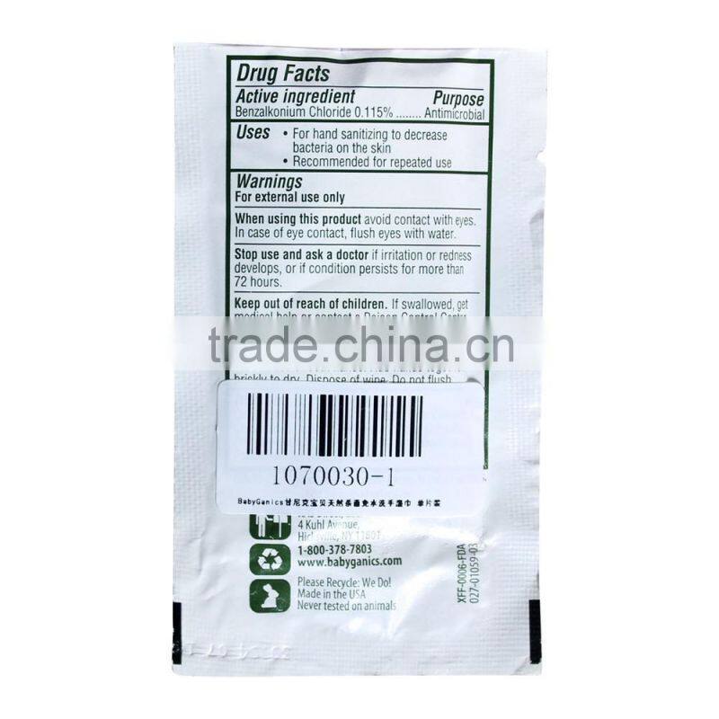 disposable hygenic wet wipes after sports