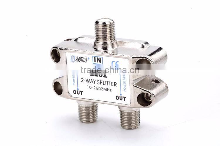 Factory supply 10-2602MHz indoor 2 way satellite splitter