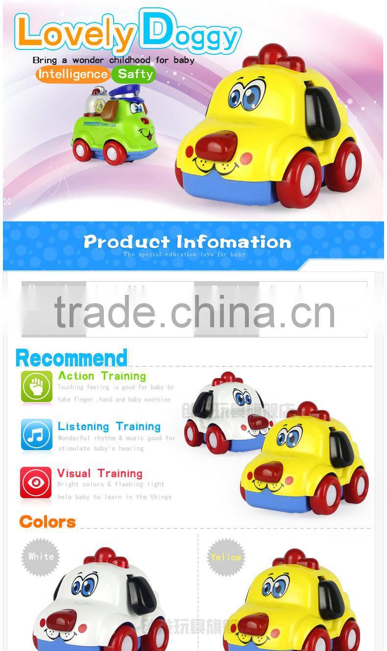 Chuangfa toys--BO doggy cars toys, bump & go animal toys car with light & music