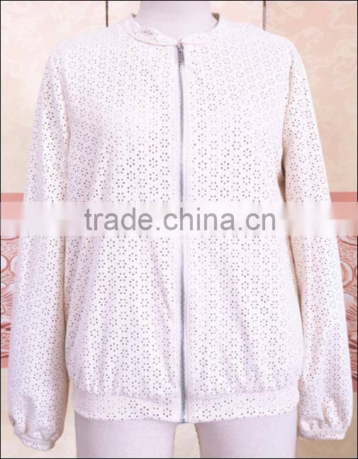 Hot Sale Fashion Women's irregular short suede jacket with punched hole