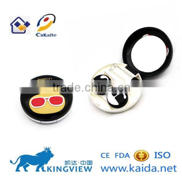 Style contact lens case with mirror