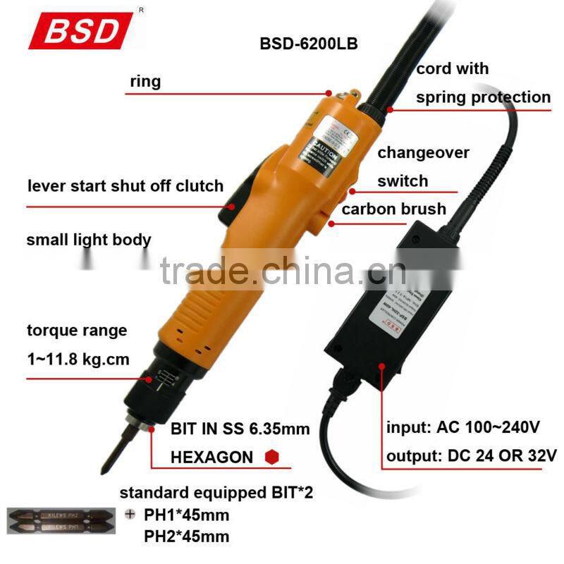 BSD Medium Torque Compact DC Automatic Electric Screwdriver electric driver for production line assembly tools, shut off clutch.