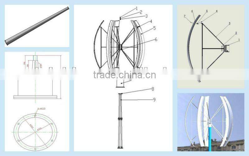 V 5KW Vertical On Grid Wind turbine Generator