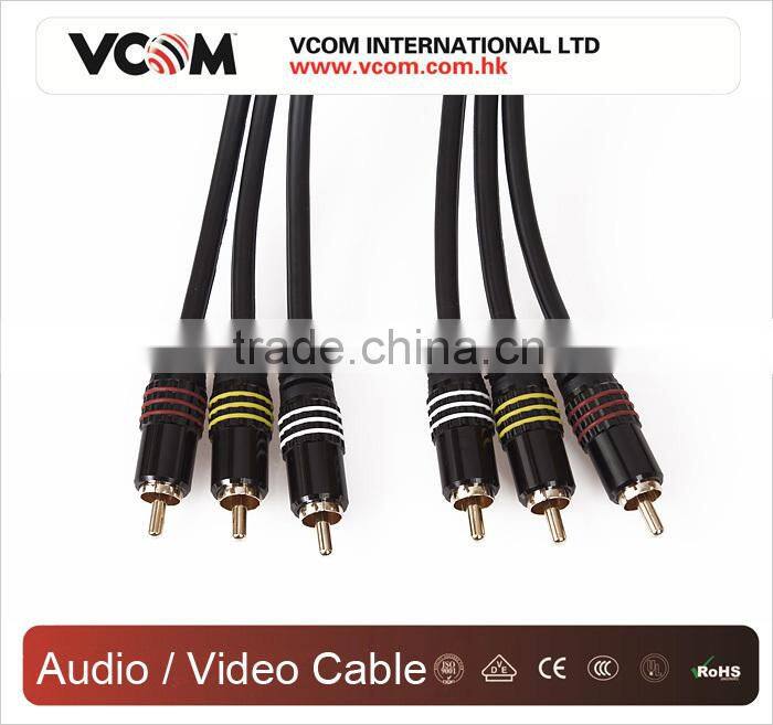 2015 Top Selling RCA Cable 1.8m 3RCA Jacks to 3RCA Jacks
